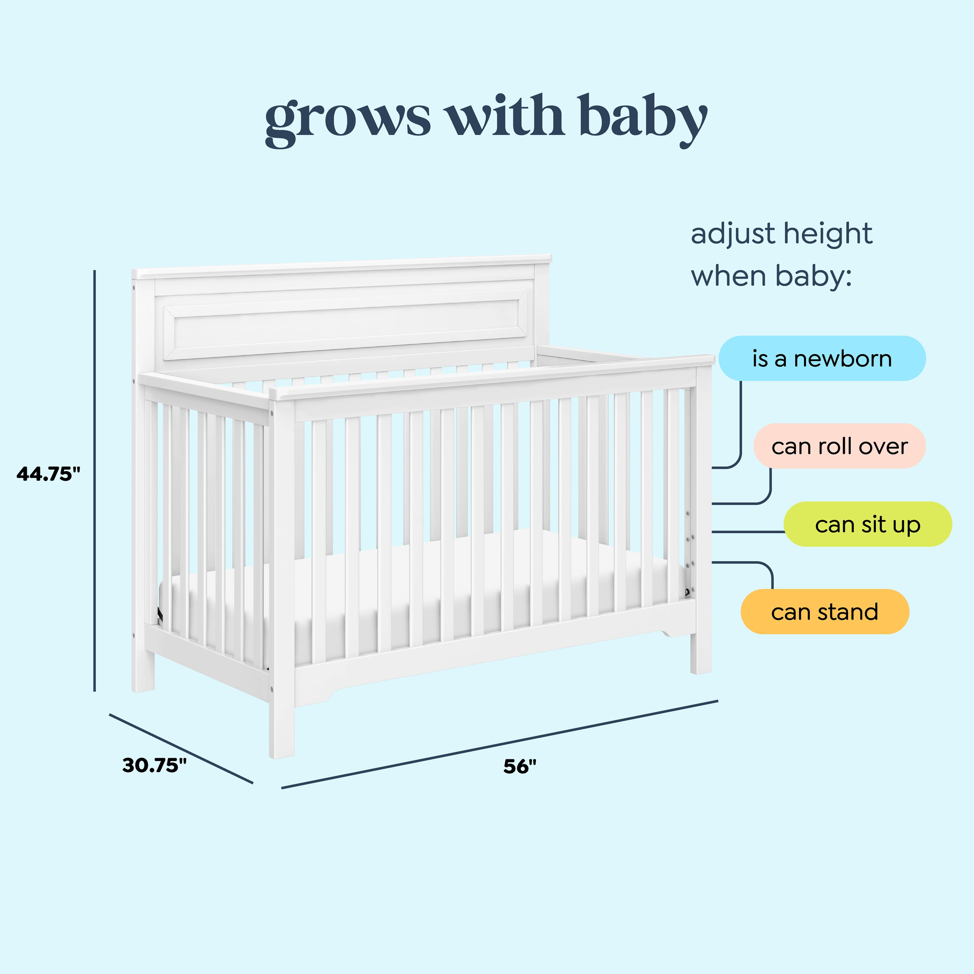 Autumn 4-in-1 Convertible Crib | Snuggle Bugz | Canada's Baby Store