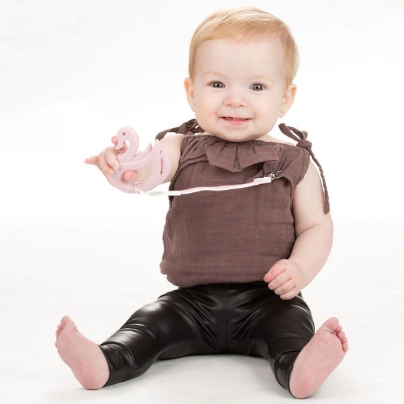 Teether Tether & Teether Combo Feather Swan