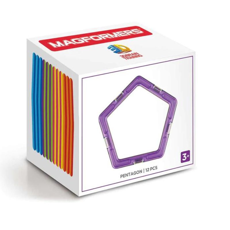 Rainbow Magnetic Shapes - 12 Pieces 