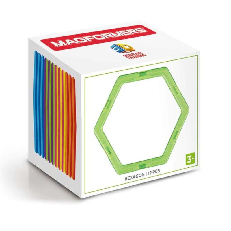 Rainbow Magnetic Shapes - 12 Pieces 