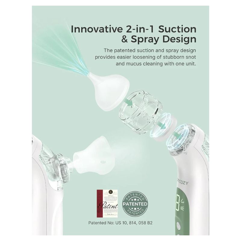 BreezyClear 2-in-1 Spray & Suction Electric Nasal Aspirator