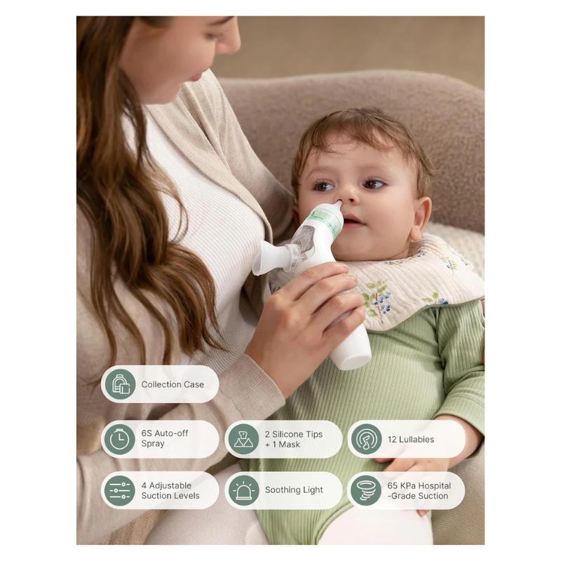 BreezyClear 2-in-1 Spray & Suction Electric Nasal Aspirator