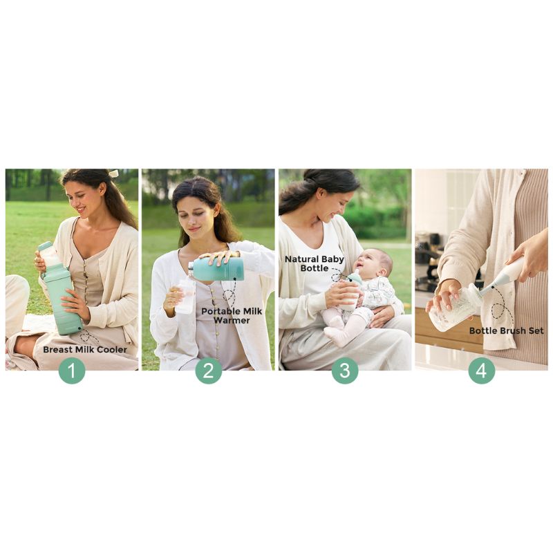Natural Baby Bottle Compatible with Momcozy Cooler - 4 Pack