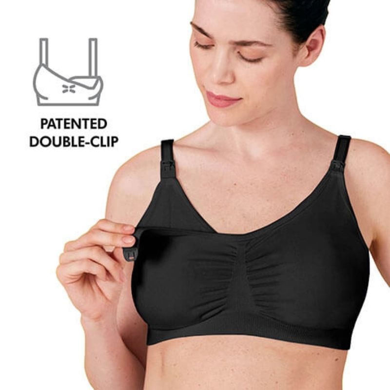 Medela womens Seamless nursing bras, Black, Small Pack of 1 US at