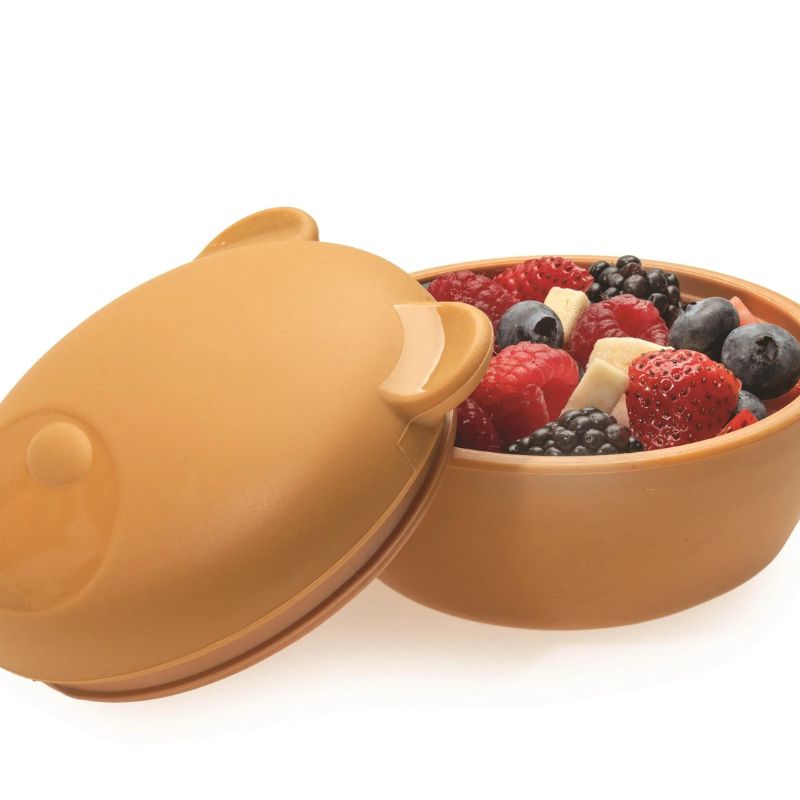 Silicone Animal Bowl with Lid and Utensils