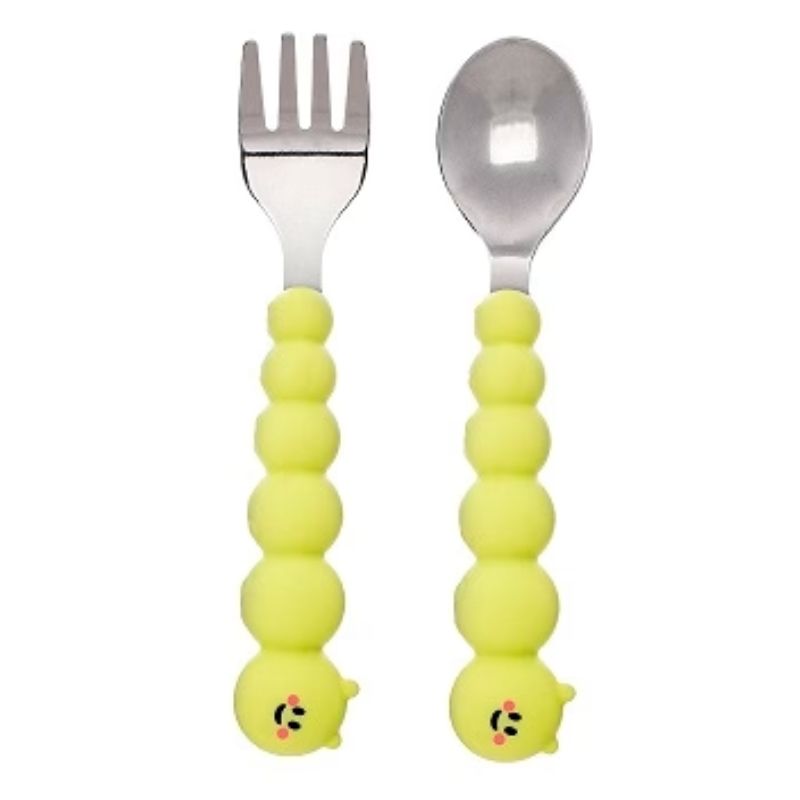 Silicone Caterpillar Spoon and Fork Set