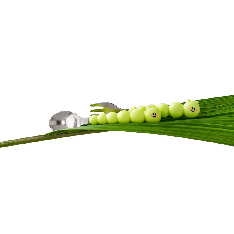 Silicone Caterpillar Spoon and Fork Set