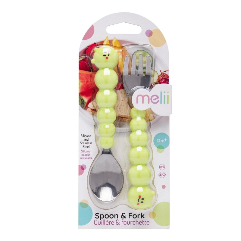 Silicone Caterpillar Spoon and Fork Set