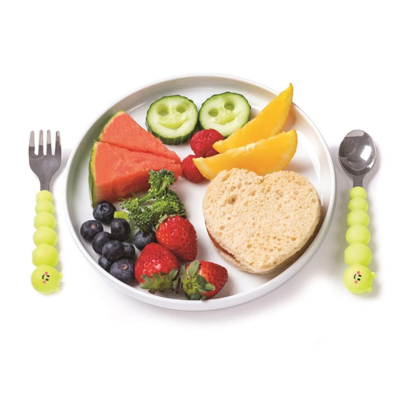 Silicone Caterpillar Spoon and Fork Set