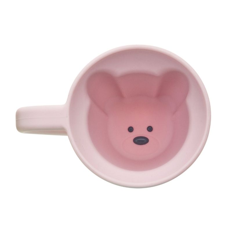 Silicone Bear Mug - 2 Pack Pink and Grey