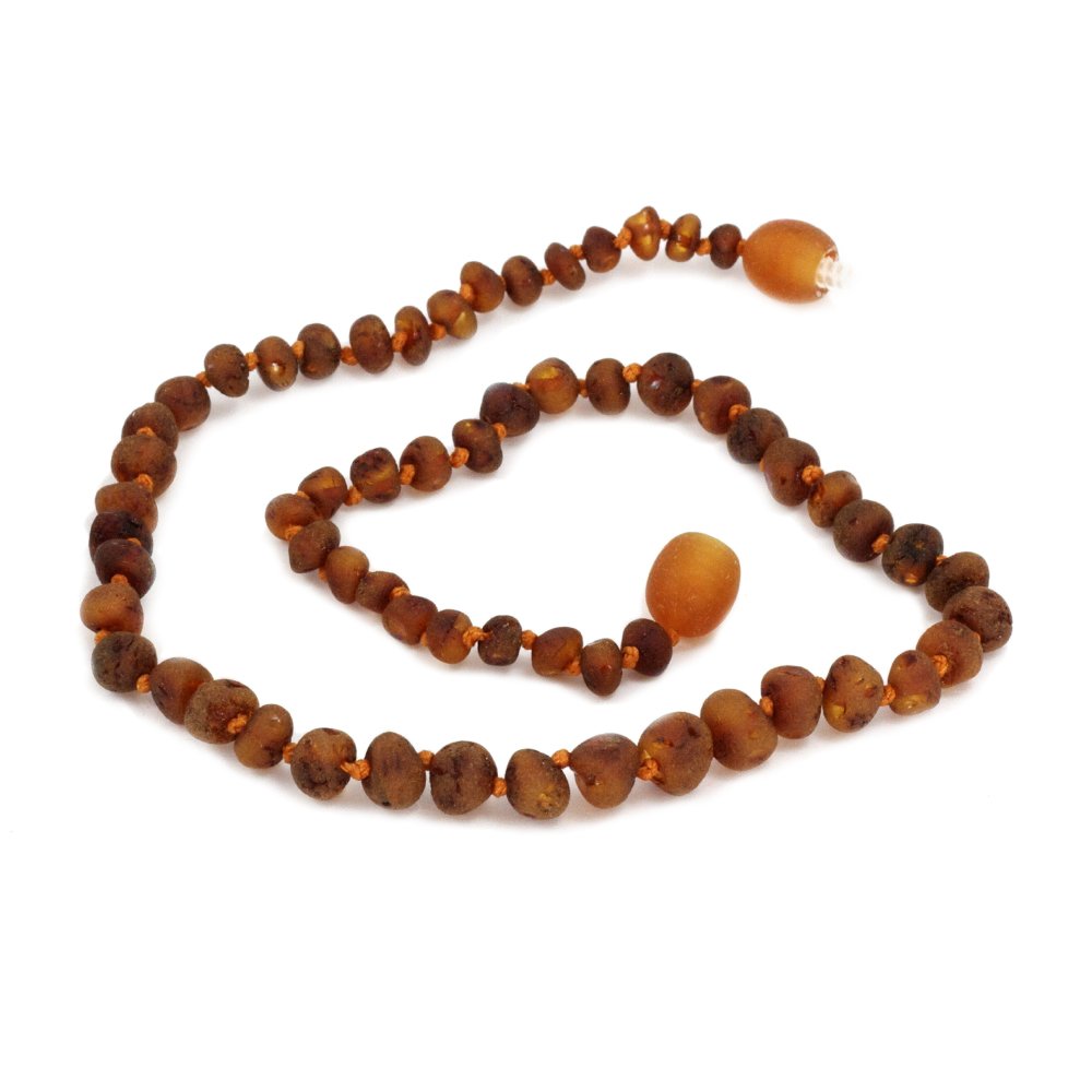 Baltic Amber Teething Necklace 11" - Cognac