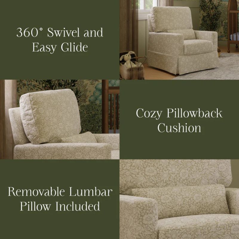 Crawford Pillowback Comfort Swivel Glider