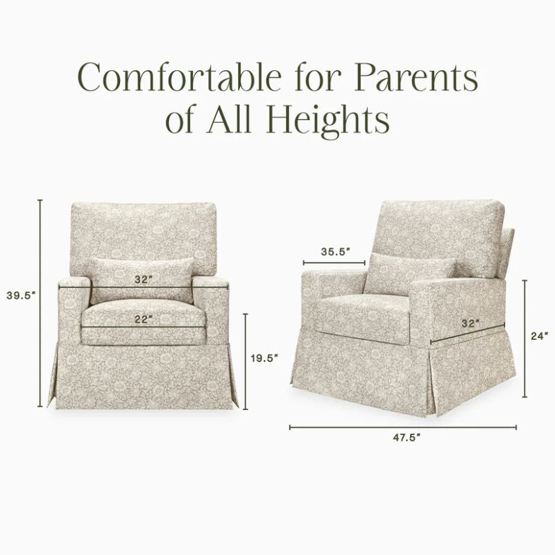 Crawford Pillowback Comfort Swivel Glider