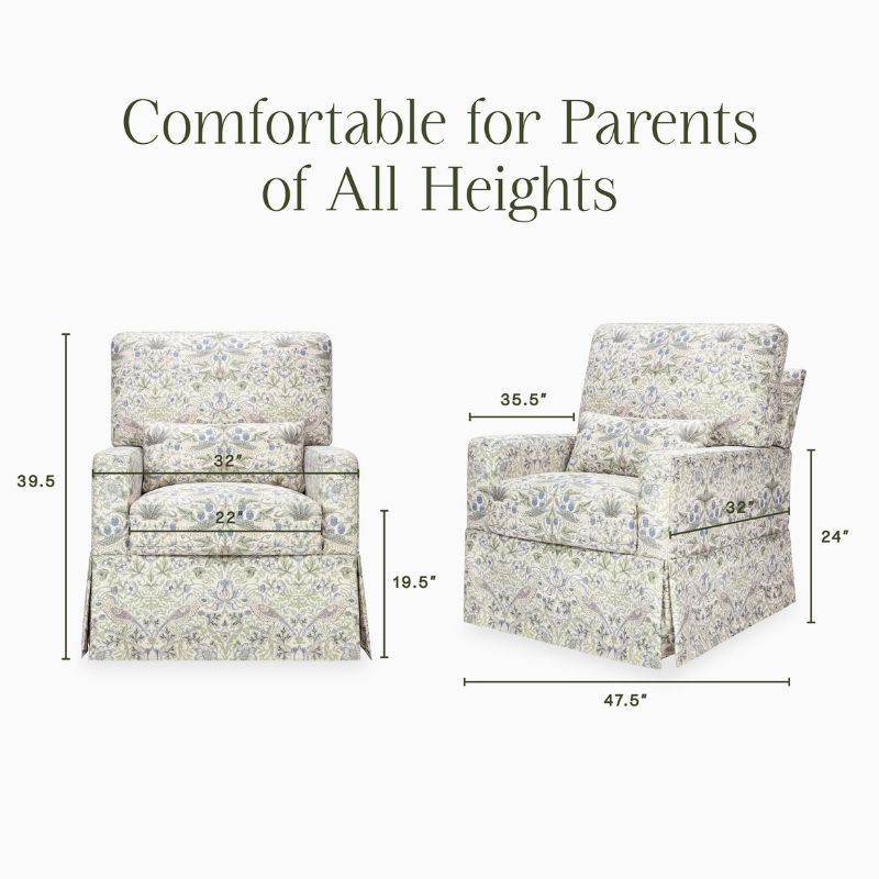Crawford Pillowback Comfort Swivel Glider