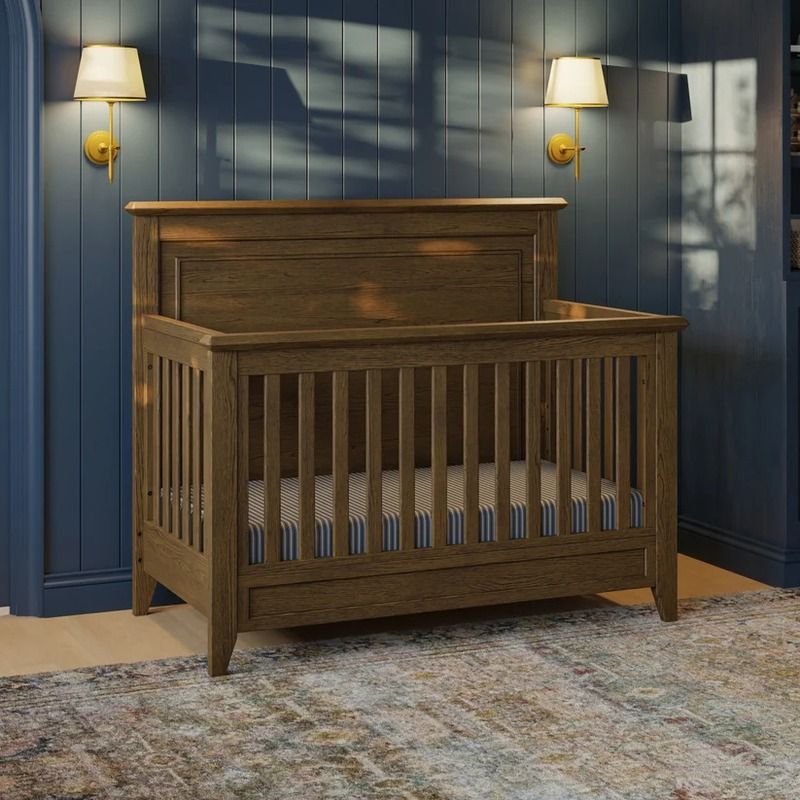 Barrow Rustic 4-in-1 Convertible Flat Top Crib