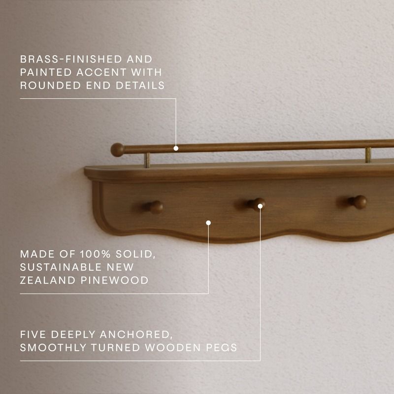 Liberty 31" Wall Shelf with Hooks