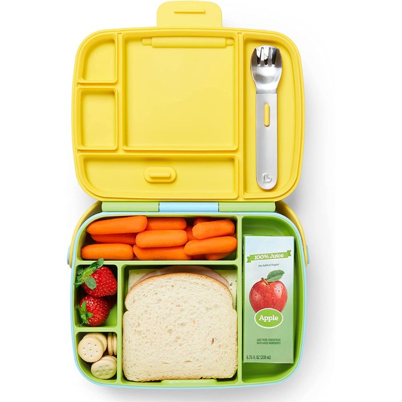 Lunch Bento Box with Stainless Steel Utensils Green