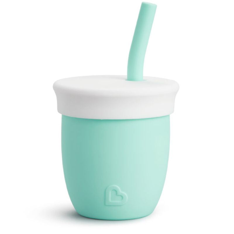 C'est Silicone 4 oz Training Cup with Staw  - Mint