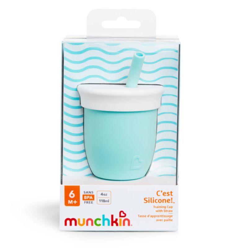 C'est Silicone 4 oz Training Cup with Staw  - Mint