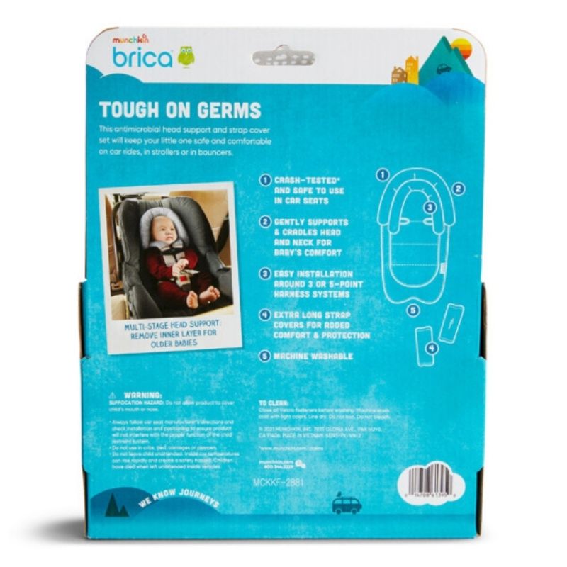 Brica® Xtraguard™ Antimicrobial Head Support & Straps