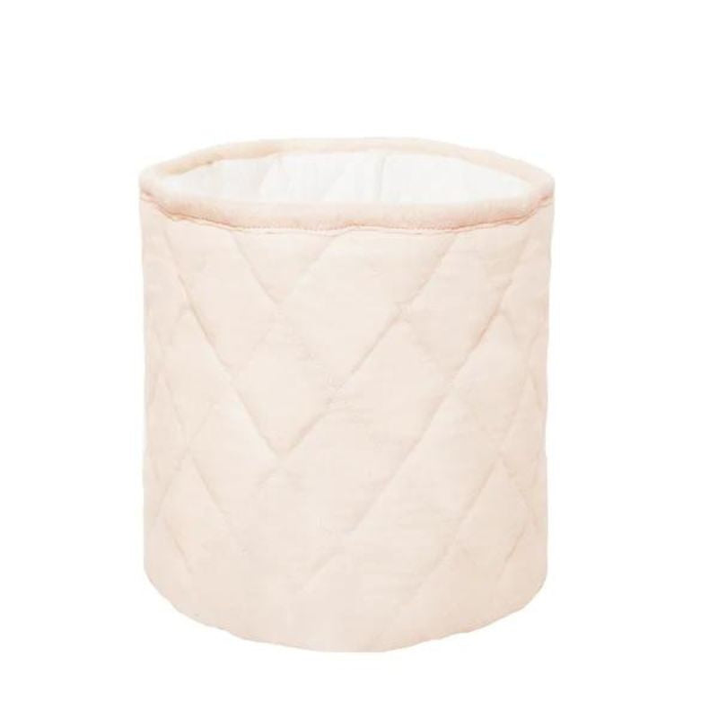 Quilted Muslin Bins - 2 Pack Pink & White