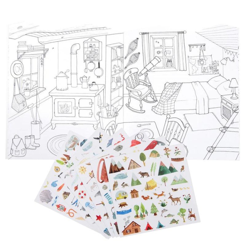 L'Explorateur - Autocollant et livre de coloriage Explorateur