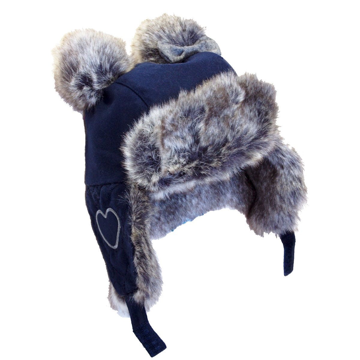 Pom Trapper Hat - Navy