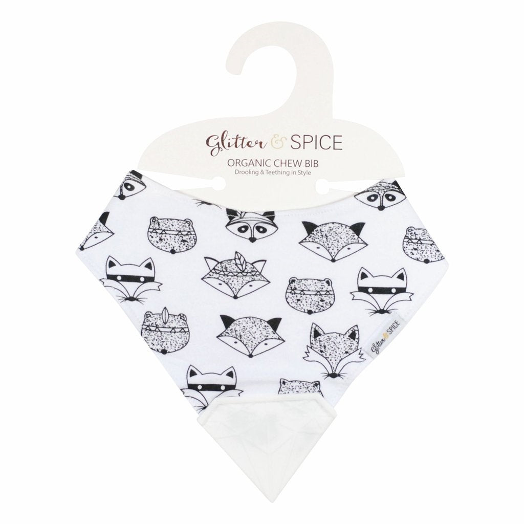 Organic Chew & Drool Bib woodland