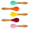 Bamboo Spoons - 5 Pack Green/Pink/Red/Yellow/Orange