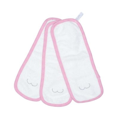Bamboo Bum Cloths - White/Pink - 3pk uniq