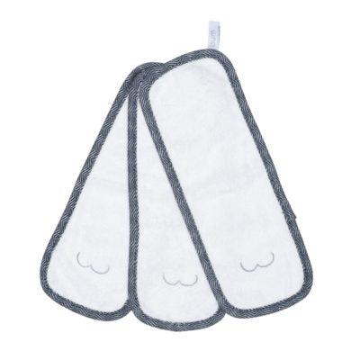Bamboo Bum Cloths - White/Blue - 3pk uniq