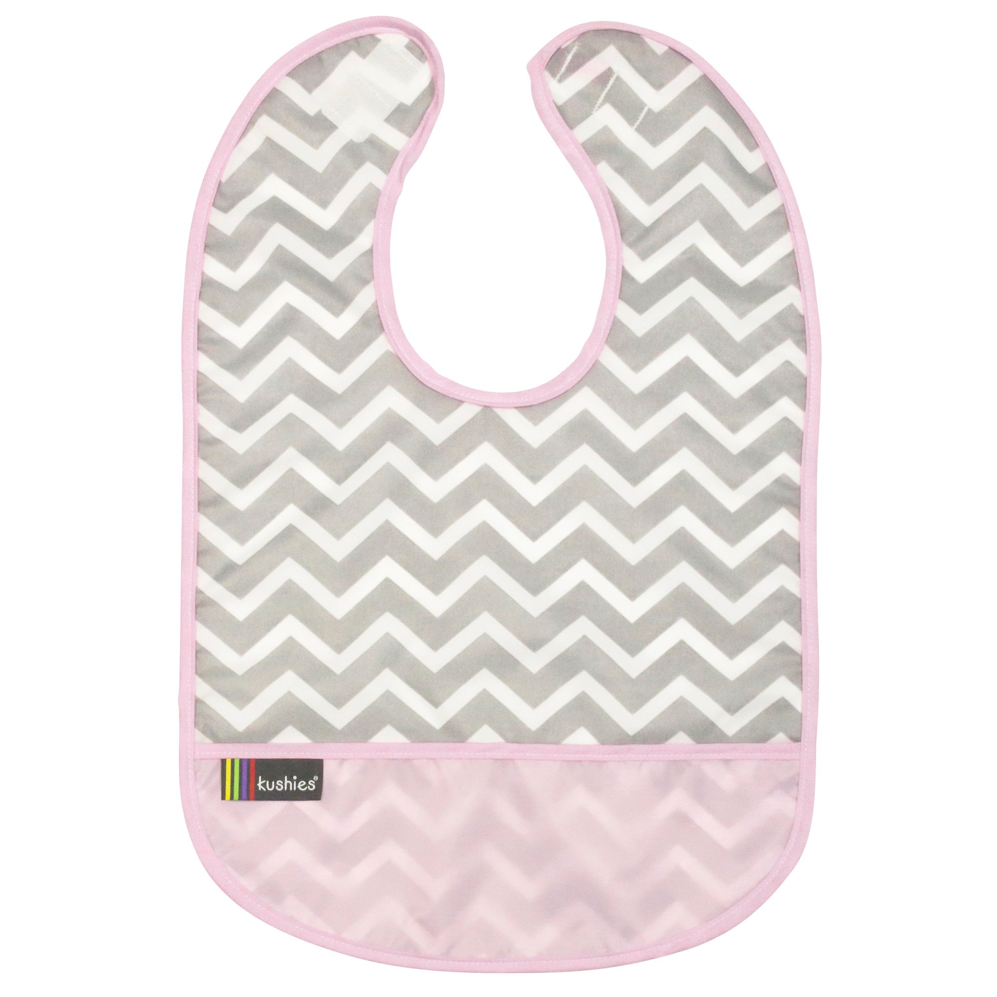 Waterproof Clean Bibs pink_chevron