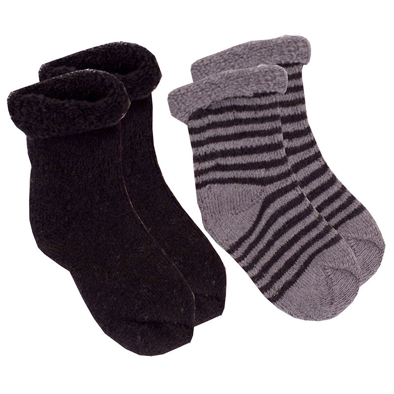 Terry NewBorn Socks black_charcoal