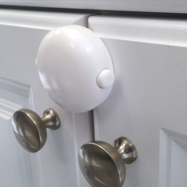 Adhesive Double Door Lock - White uniq