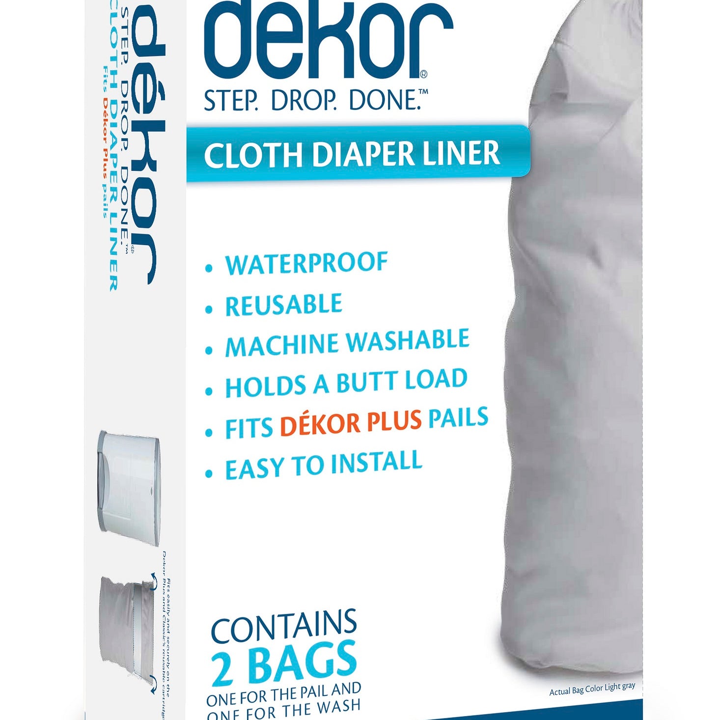 Cloth Diaper Liner (2 pcs) for Dekor Plus Diaper Pail uniq