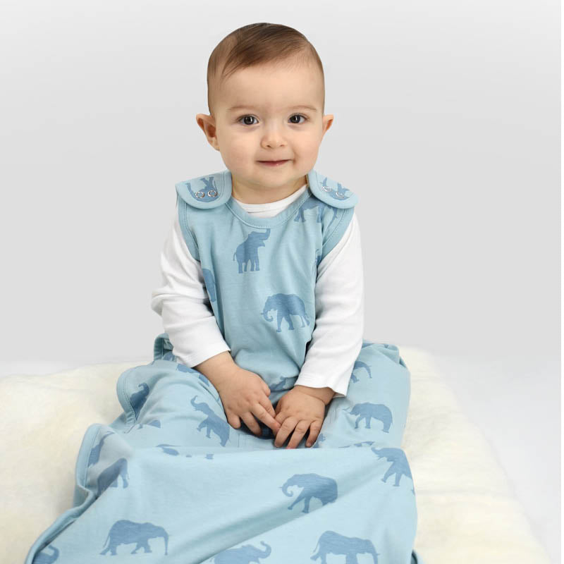 Ecolino Adjustable Organic Cotton Sleep Bag elephants