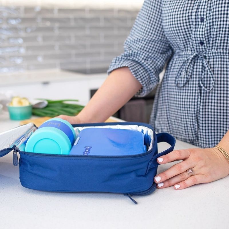 Insulated Lunch Bag  Blue Colour Block