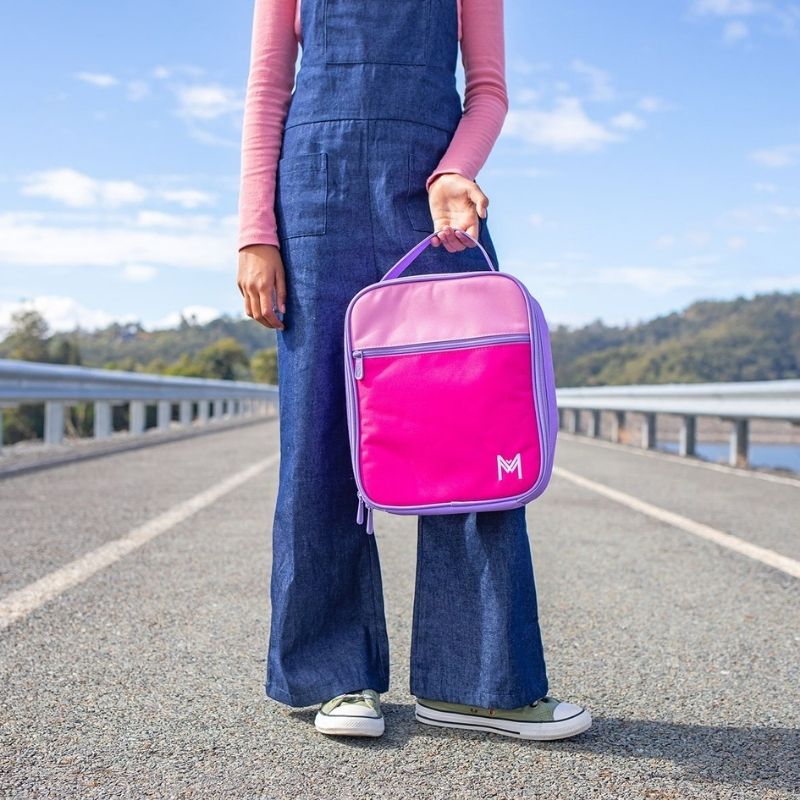 Insulated Lunch Bag  Pink Colour Block