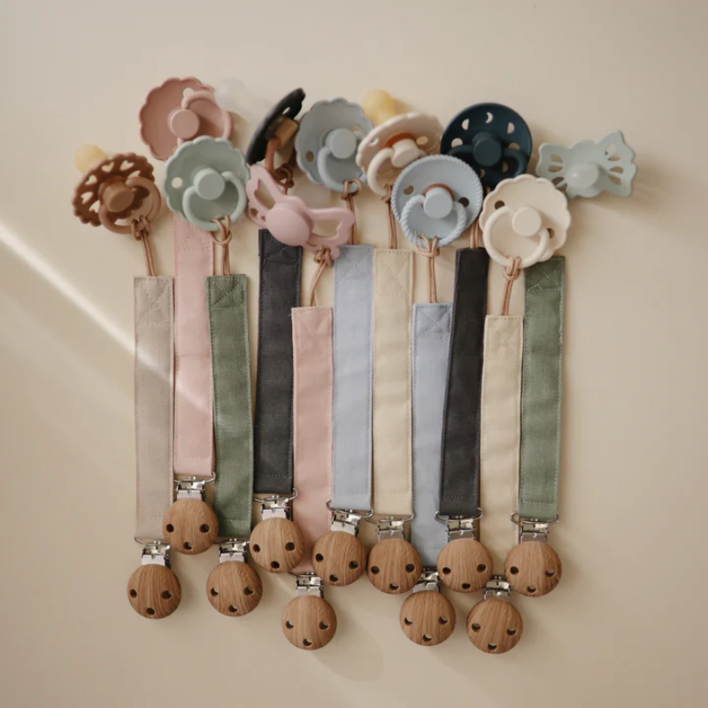 Linen Pacifier Clip - 2 Pack