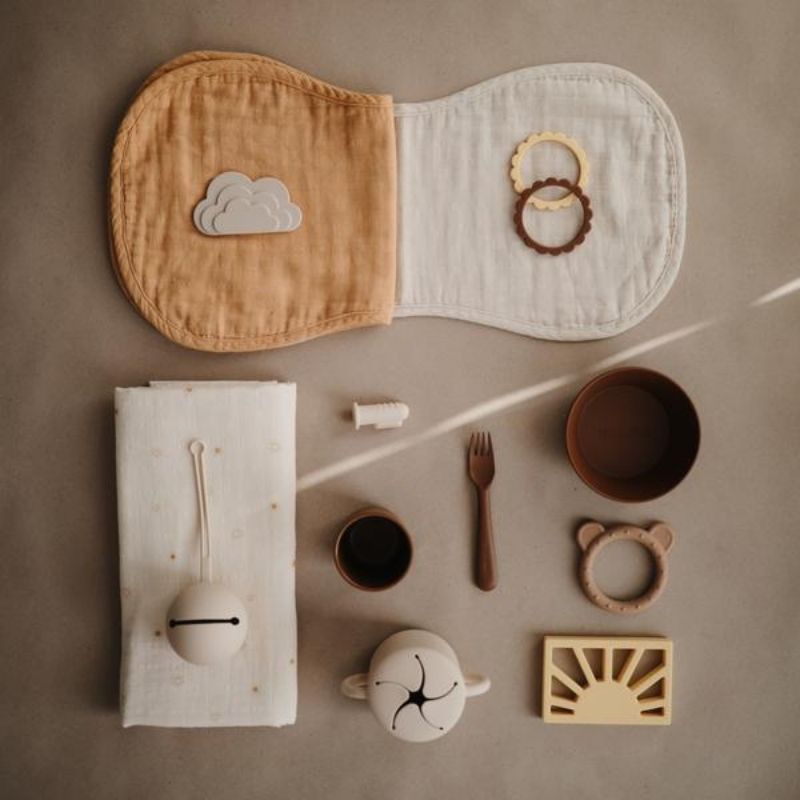 Muslin Burp Cloth Set - 2 Pack Mustard