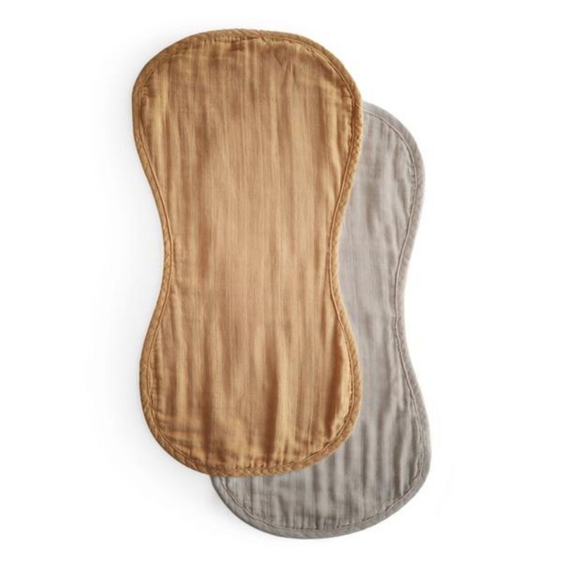 Muslin Burp Cloth Set - 2 Pack Mustard