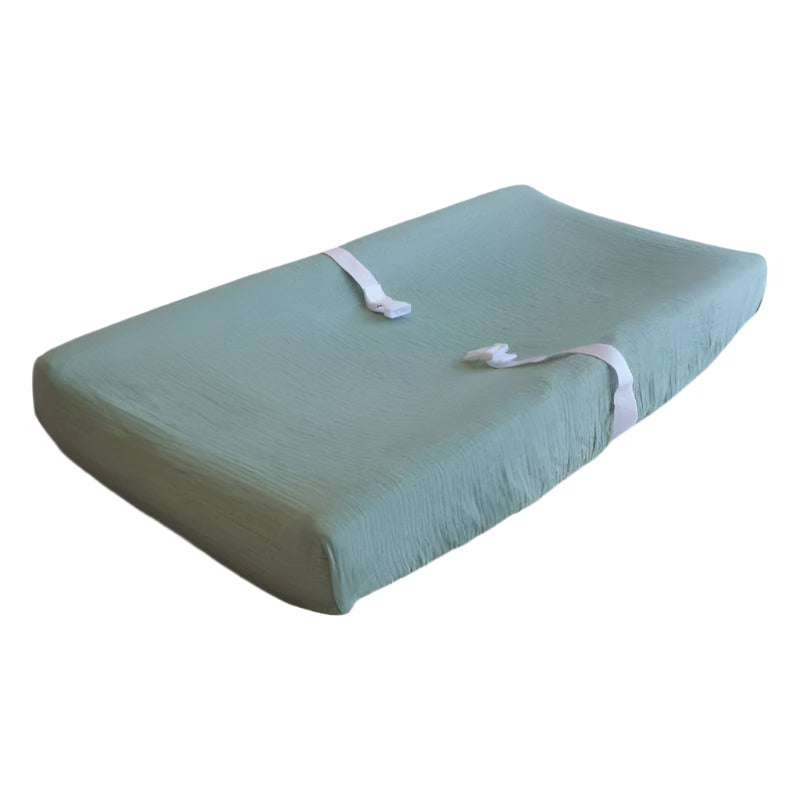 Extra Soft Muslin Changing Pad Cover Roman Green