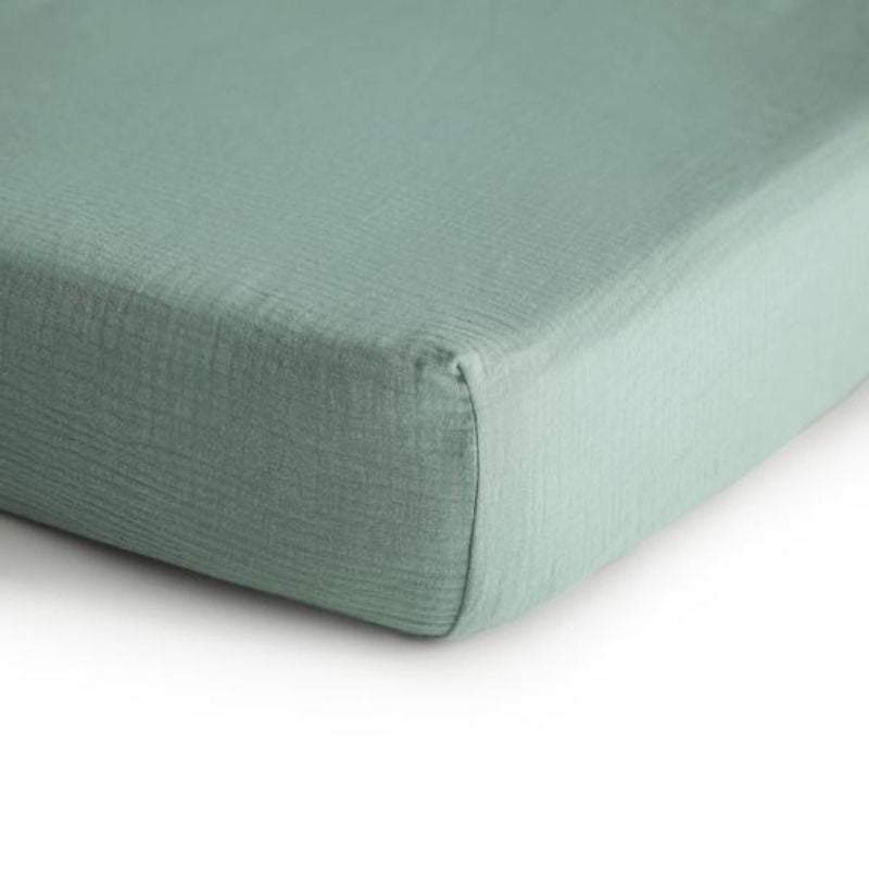 Extra Soft Muslin Crib Sheet Green