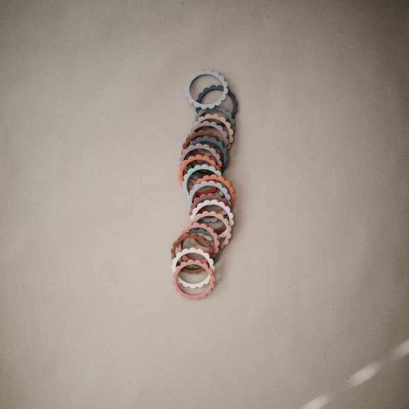 Flower Teething Bracelet - 3 Pack Steel Dove Grey and Stone