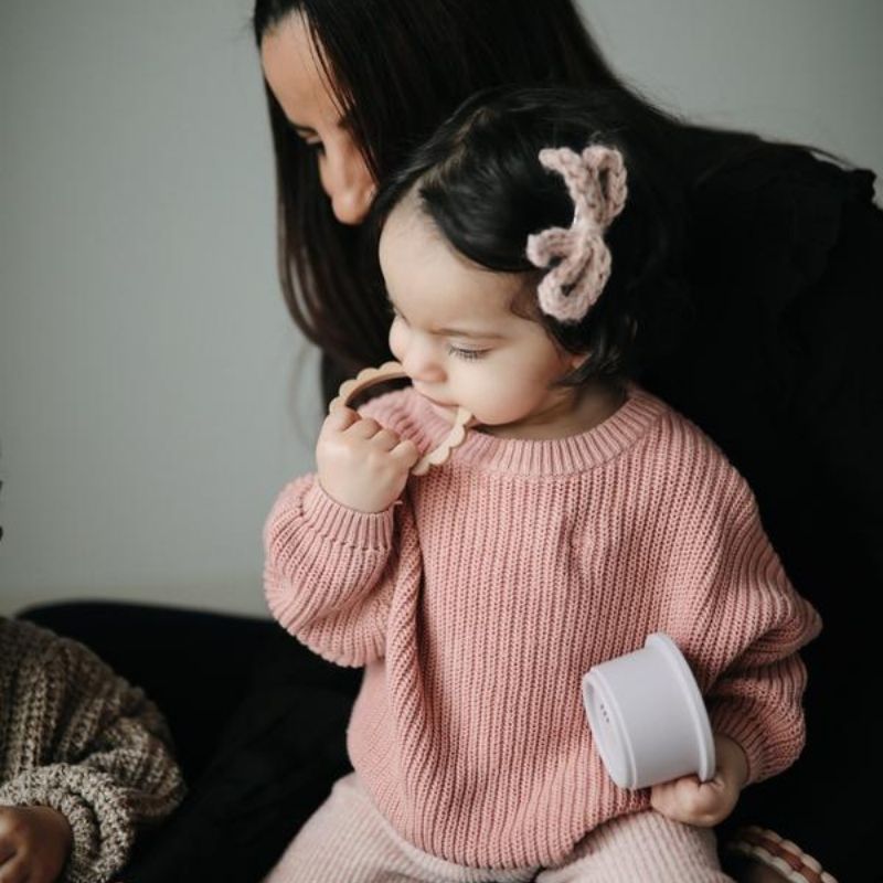 Flower Teething Bracelet - 3 Pack Thyme Berry And Natural