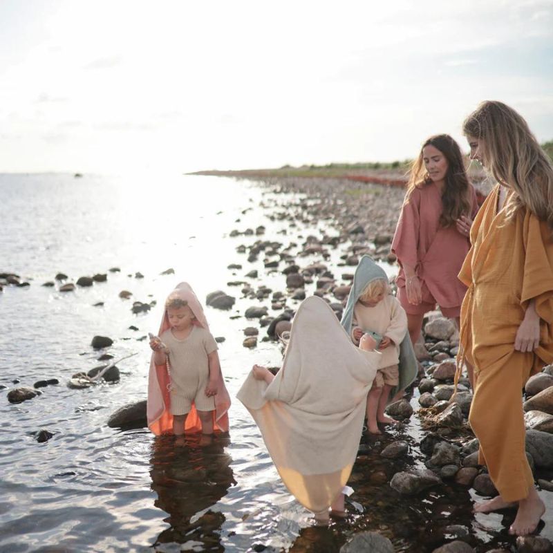 Organic Cotton Baby Hooded Towel Pearl