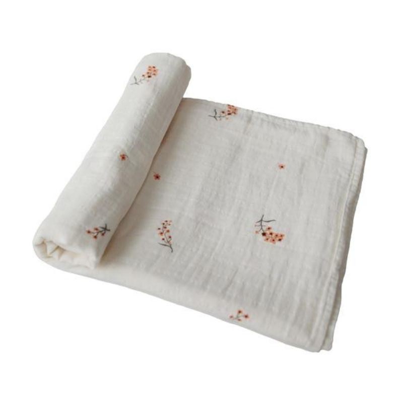 Muslin Swaddle Blanket Flowers