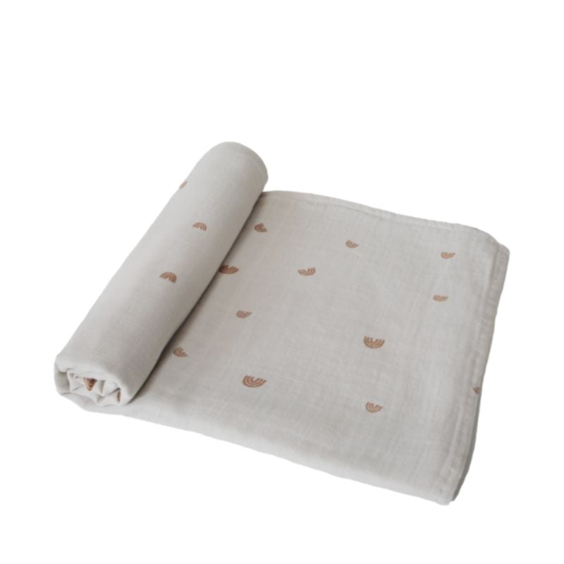 Muslin Swaddle Blanket Rainbows