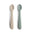 Silicone Feeding Spoons 2-Pack Cambridge Blue and Shifting Sand