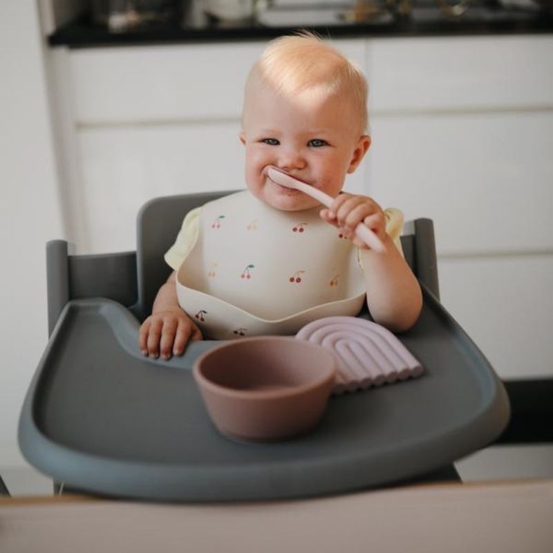 Silicone Feeding Spoons 2-Pack Blush and Shifting Sand